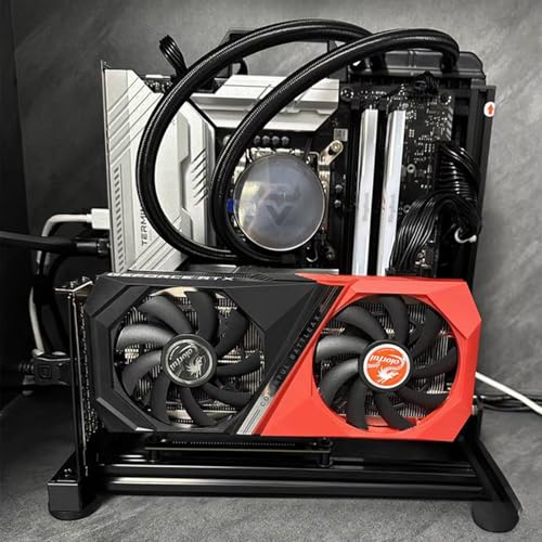 Gabinete para PC de prueba con chasis abierto de aluminio, soporte para placa base ATX y refrigeración por aire o líquida, diseño modular vertical para overclocking miniatura 3