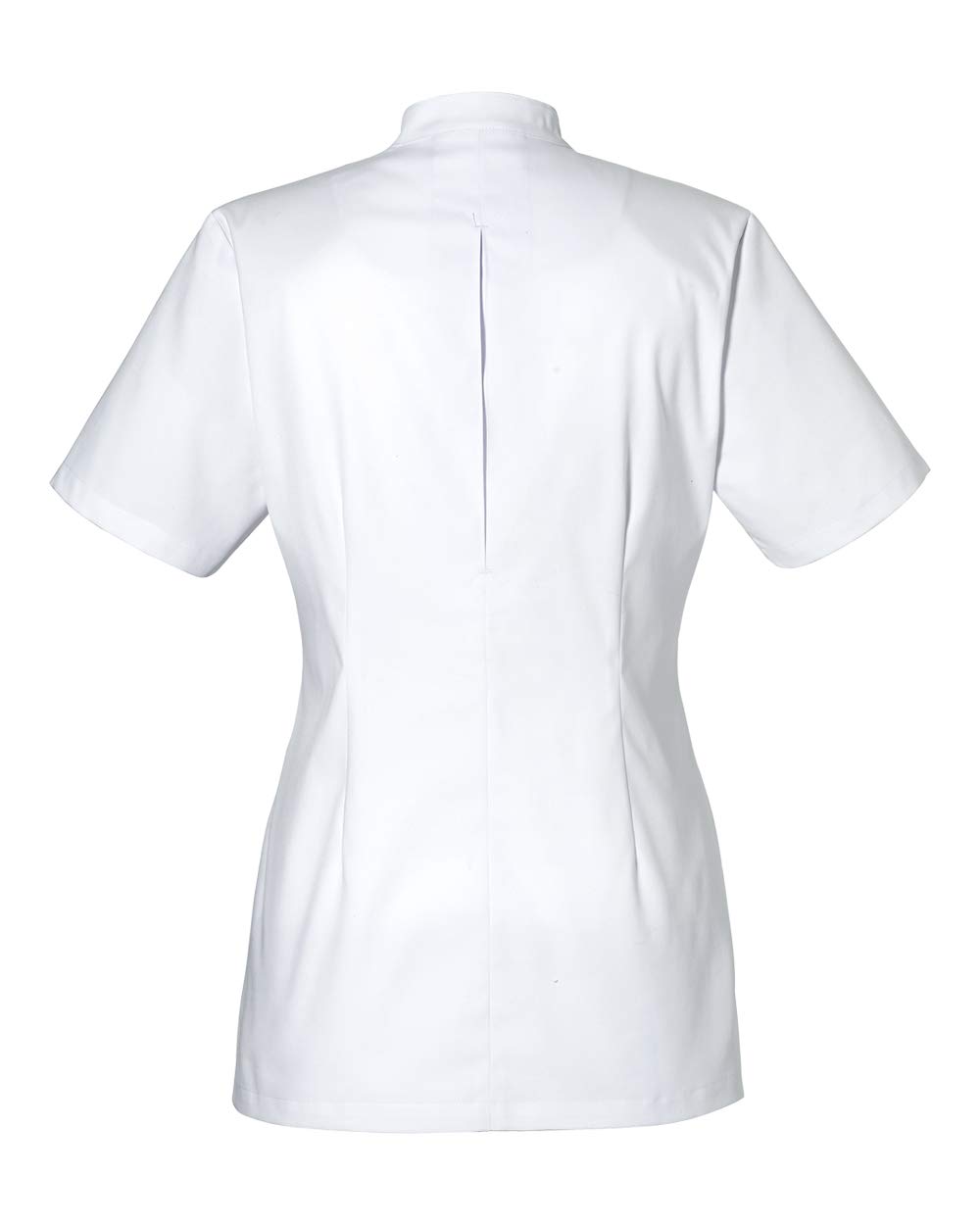 CLINIC DRESS Kasack für Damen leicht tailliert Stehkragen Druckknopfleiste 2 Doppeltaschen mit Druckknopf und Saumverstärkung Seitenschlitze Industriewäsche geeignet 95 Grad Wäsche