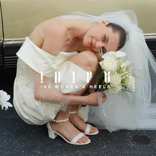 Image of IDIFU Women's Cookie-LO Low Block Heels Chunky Sandals Ankle Strap Wedding Dress Pump Shoes