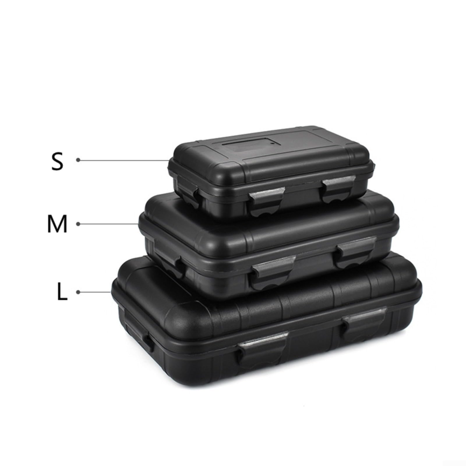 Caja de almacenamiento impermeable flotante contenedor de suministro, equipo de camping, almacenamiento para senderismo, pesca, barco, aventura, Negro (L)