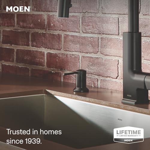 Image of Moen 3942BL Kitchen Soap Dispenser, Refill Above Sink, Matte Black