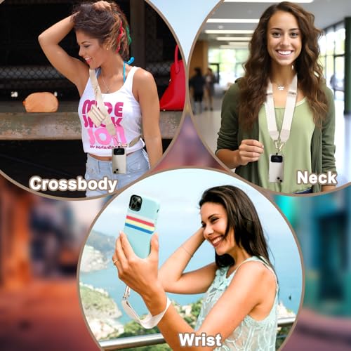 Image of XANGNIER Clip and Go Strap for Phone with Wallet Crossbody, Phone Strap with Zippered Wallet, Adjustable Anti Theft Cellphone Lanyard for Women, Cellphone Chain Accessories,Multicolor 12