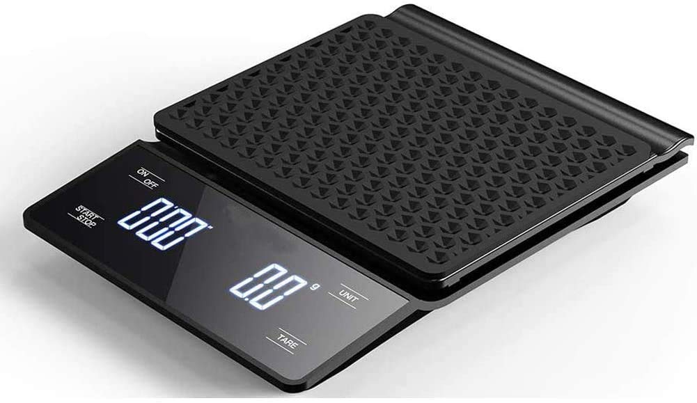 High precision drip coffee scale with 3kg/0.1g LED display on coffee scale with timer and touch button