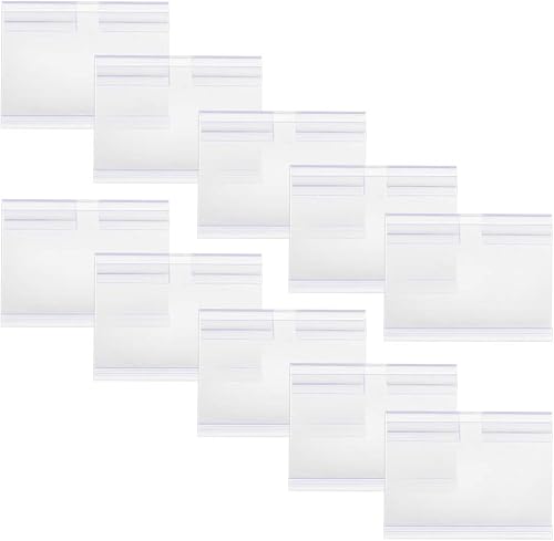 Soporte de etiquetas de plástico transparente para letrero de mercancía para supermercado Shop IRCHLYN 80 piezas (2.4 in x 1.6 in)