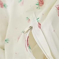 Vista 7 de DREAMINGO - Juego de funda de edredón de algodón con diseño de fresa, tamaño King, juego de ropa de cama lindo para niñas y mujeres, color crema