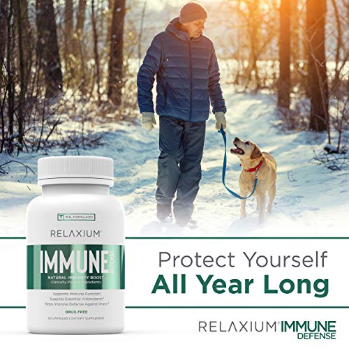 Relaxium Immune Defense | Powerful All-Natural Immune Support Supplement | Immunity Booster To Strengthen Health With Elderberry, Garlic, Echinacea, Vitamin C & Zinc (60 Capsules, 30 Day Supply) #TOP5