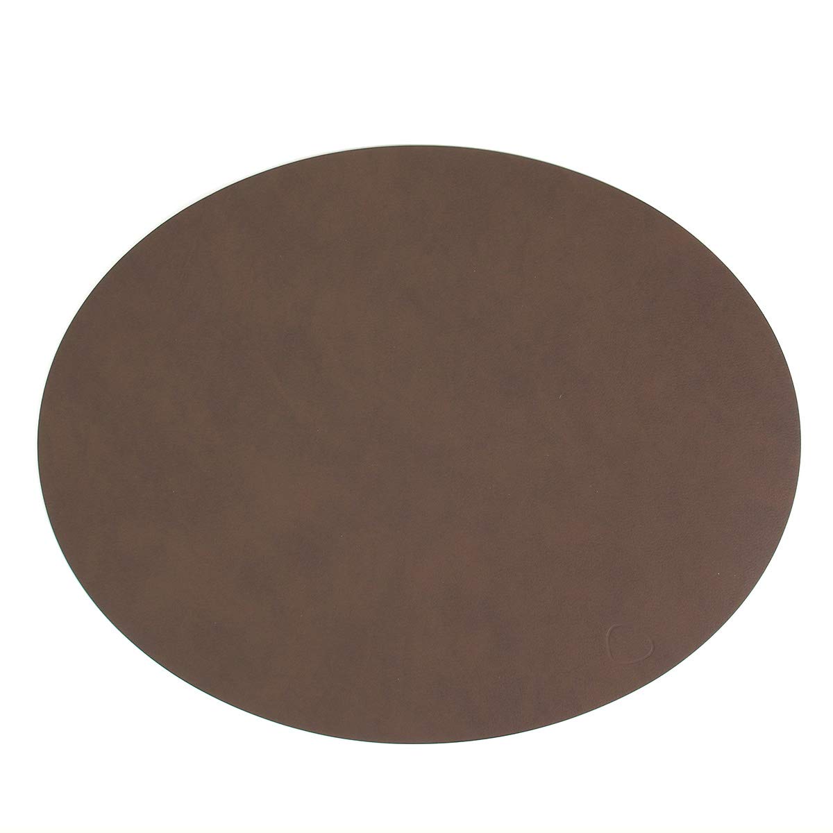 Podkładka pod stół Oval L (35x46cm) skóra Nupo - LindDNA, kolor: ciemnobrązowy