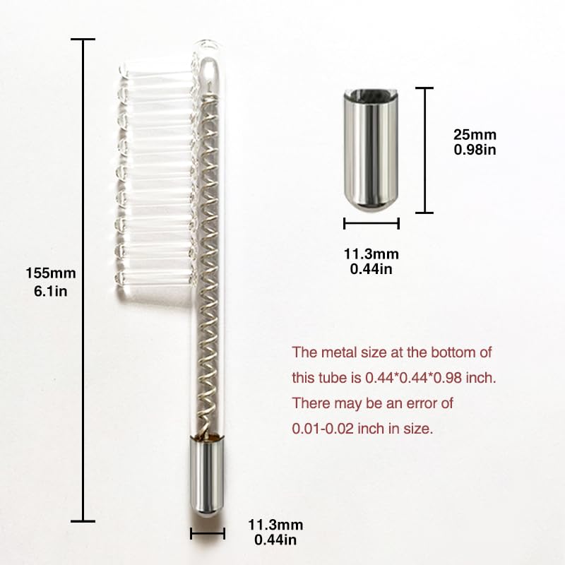 Electrode Wand Glass Tube Handheld Spare Parts for Hi Frequency Comb Tube (red)