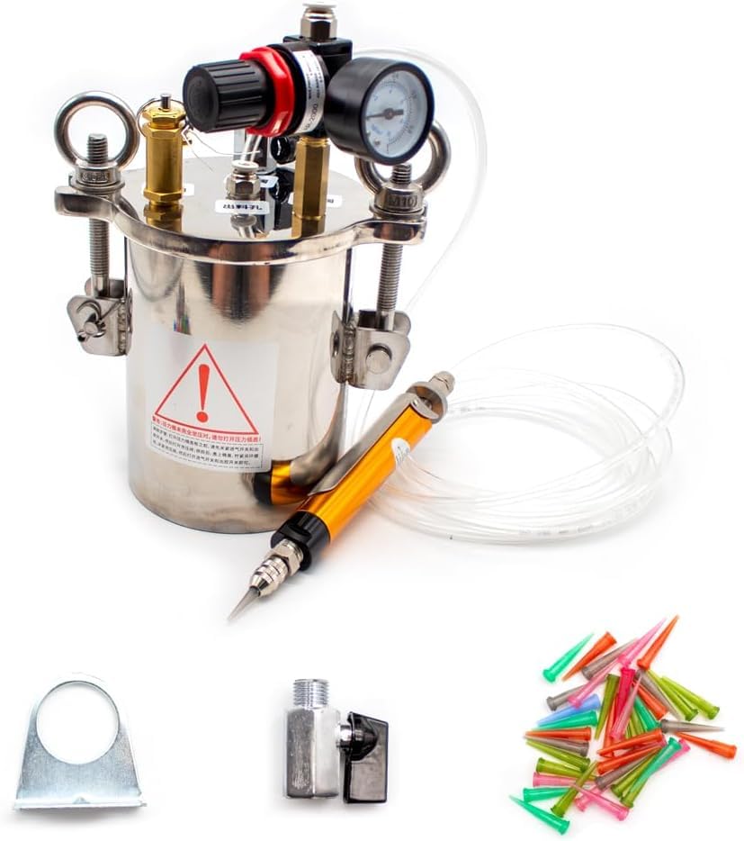 Aitoserlea High Flow Glue Dispenser, 1L Stainless Steel Pressure Tank, Precision Pressure Regulator