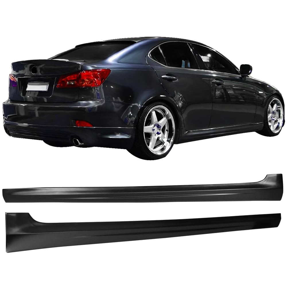 USTTPART1 Gloss Black Side Skirt Rocker Panel Extensions For Lexus IS250/IS350/IS300/200T F-SPORT (2014-2022) – 4-Piece Set