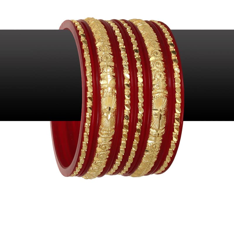 Fashions Micro Plating Bangles Set (Pack of 6 Bangles)
