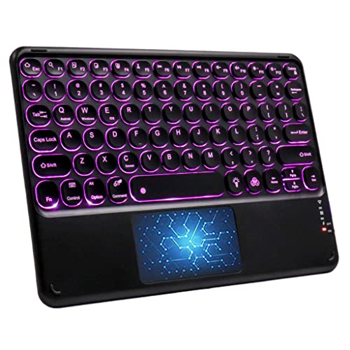 Image of CONCEPT KART Bluetooth Wireless Touchpad Keyboard with LED Backlit| Silent Keys| Ultra-Slim Multi-Device Keyboard for ipad Tablet, Android, Windows, Mac, Laptop (Black)