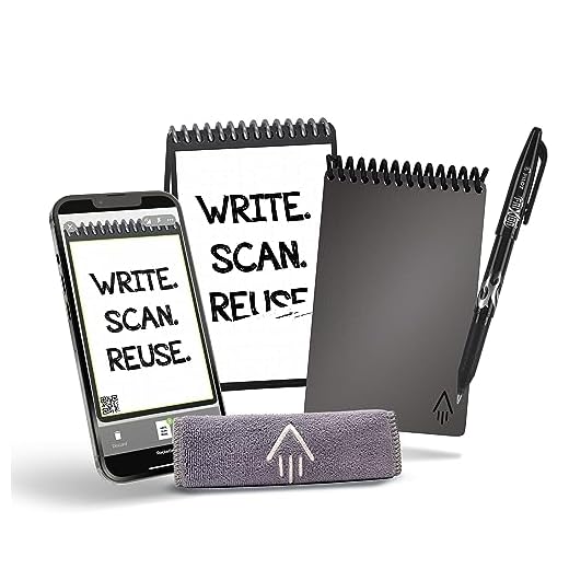 Rocketbook Smart Reusable Notebook - Dot-Grid Eco-Friendly Notebook with 1 Pilot Frixion Pen & 1 Microfiber Cloth Included - Deep Space Gray Cover, Mini Size (3.5" x 5.5")