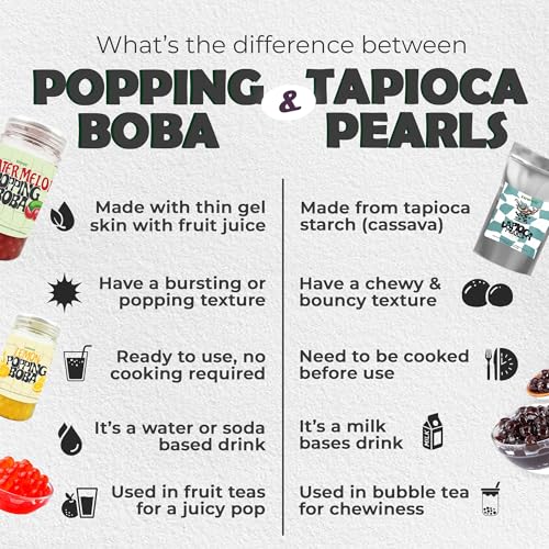 Image of Zawaa Boba Tea Assorted Popping Boba Pearls - Watermelon & Lemon| 300g Each (Pack of 2) | Bursting Bubble Tea Pearls