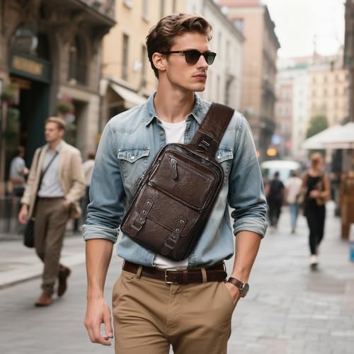 Image of Convertible Sling Bag Crossbody Backpack, Bags with Headphone Jack Shoulder Bag