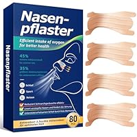 Nasenpflaster Schnarchstopper Anti Schnarch 80 Stück Gegen Schnarchen Nose Strips Hypoallergen Nasenstrips Besser Atmen Schnarchpflaster mit 3-fach Stütze Pflaster für Erkältete Verstopfte Nase&Sport