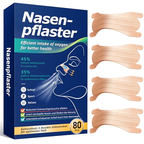 Nasenpflaster Schnarchstopper Nasenpflaster Schnarchen Nose Strips Neues Verbessertes Nasenstrips Besser Atmen Schnarchpflaster Nasal Strips mit 3-fach Stütze Anti Schnarch Pflaster für freie Atmung