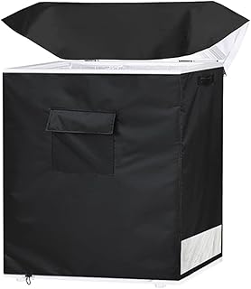 UTTASU Cubierta de refrigerador de tela Oxford 210D resistente para almacenamiento exterior con doble acceso con cremallera y rejillas de ventilación, protección contra el polvo impermeable para