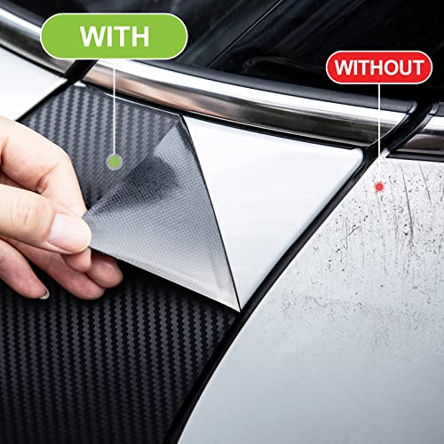 Image of Spurtar 3D Carbon Fiber Vinyl Wrap for Cars Black, 1ft X 5ft Self-Adhesive | Air-Release, Bubble-Free, Waterproof, for Cars Motorcycle Automotive Interior Exterior DIY Detailing Sticker 30.5 X 152cm