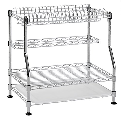 Muscle Rack WDR181217 3-Tier Wire Dish Rack, Chrome, 17