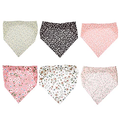 Beavorty 6Pcs Floral Elastische Haar Schal Stirnband Elastische Haar Bandanas Boho Gedruckt Dreieck Kopf Schal Haarband Kopftuch für Frauen Mädchen Lauf Yoga Strand Mixed Farbe Cover