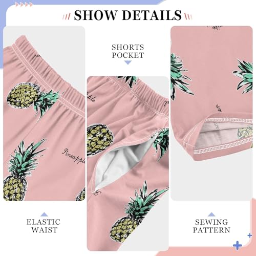 ZZXXB Pineapple Boys Long Pants Soft Trousers Elastic Waist Kids Lounge Bottoms with Pockets S-XL4