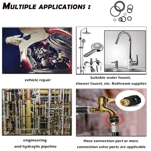 Image of ZDBB 1010 Pcs Rubber O Rings Kit 22 Size Universal O-Ring Assortment Set for Automotive Faucet Pressure Washers Plumbing Sealing Repair,Air or Gas Connections,Resist Oil and Heat
