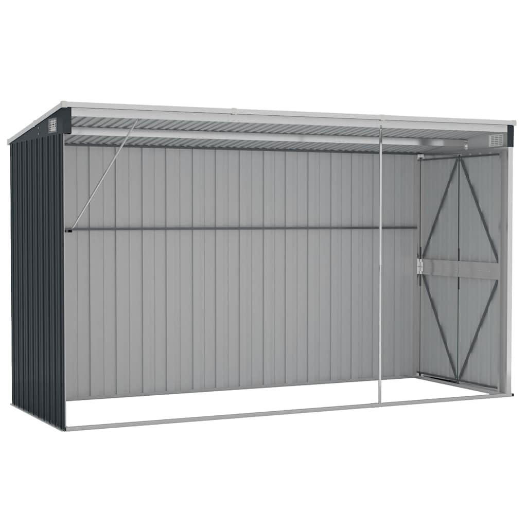 Solivagant Abri de Jardin Mural Anthracite 118x288x178 cm Acier,(40.02 KG)