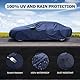 Svnqney Autoabdeckplane 10 Schichten Vollgarage Autoabdeckung Vollgarage Staubdicht Wasserdicht Autohülle Autoplane Car Cover für smart fortwo 2006-2022