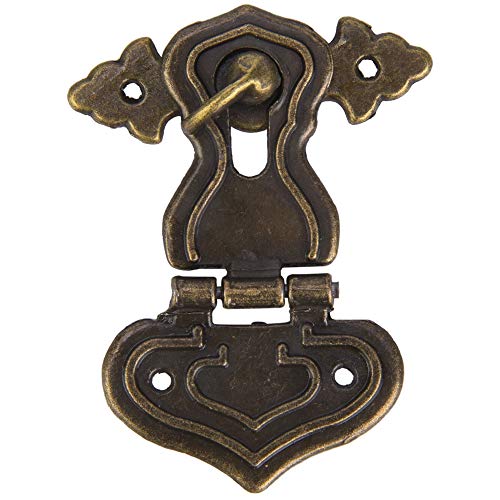 Sunicon 10Pcs Boxes Hasp Latch,Hasp Latch Antique Style Zinc Alloy Boxes Bronze Coloured Latch Catch for Jewelry Wooden Box and DIY Crafts