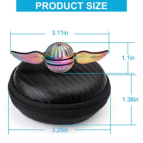 Image of Hand Fidget Spinner Toy for Kids Adults, Rainbow Metal Sensory Ball Orb Toy for Boys Gilrs, Gift for Anxiety Stress Relief, Quiet Desk Toys Decoration for School Home Office