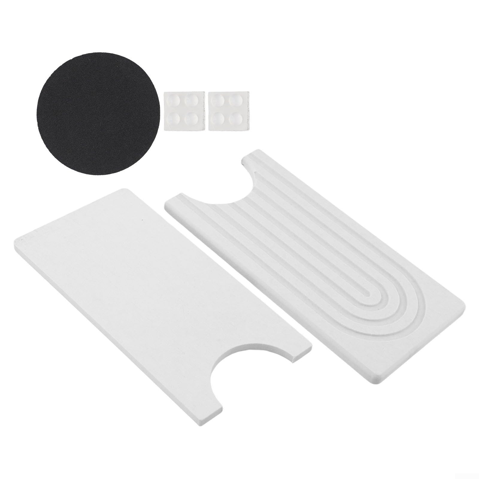 ZumenDa – Set Di 3 Portasapone In Pietra Diatomite, Assorbente E Asciugatura Rapida, 20x10 Cm + 2x10x10 Cm, Bianco - 3