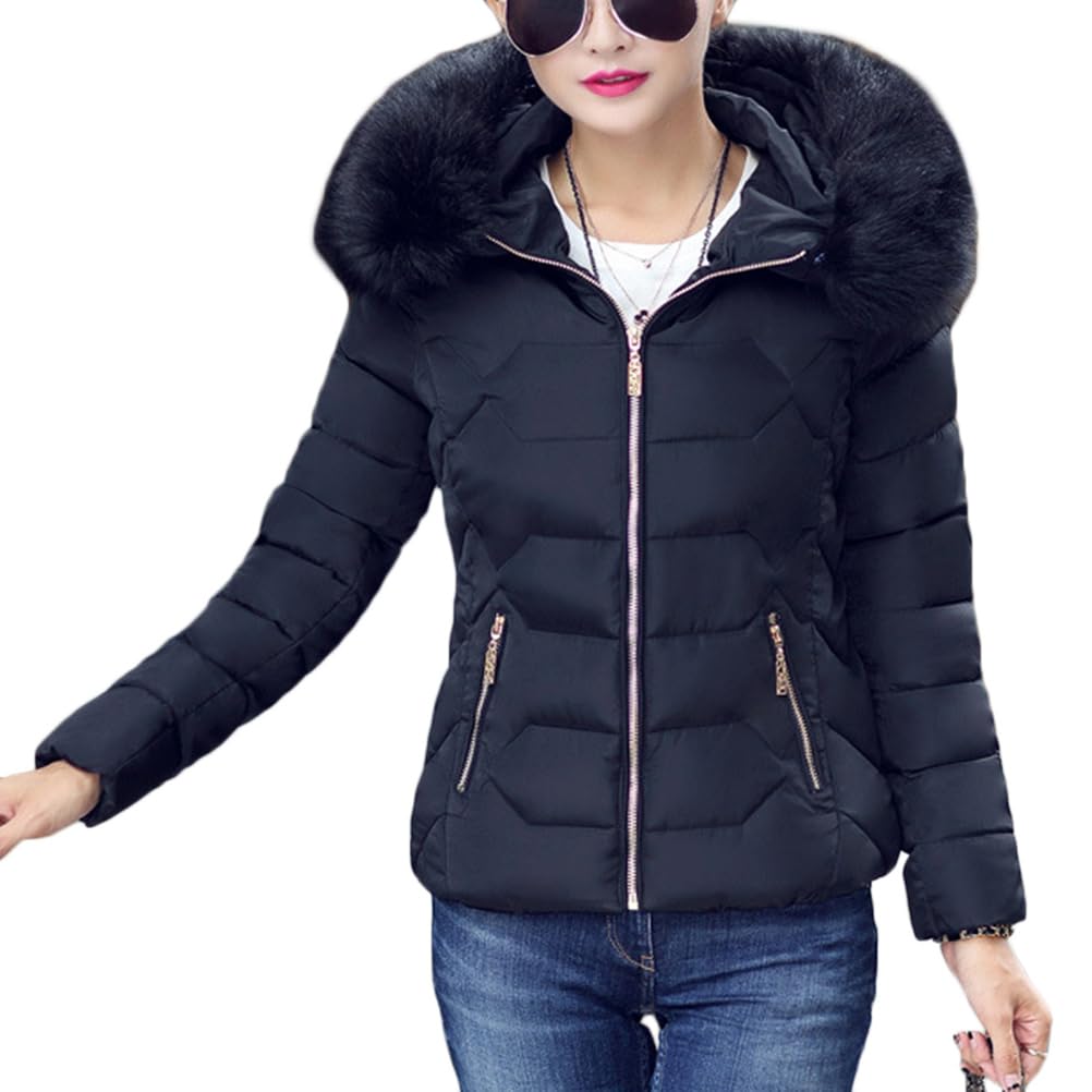 Onsoyours Piumino Invernale da Donna Leggero Caldo Giacca Trapuntato Antivento Giubbotto Corto Slim Fit Maniche Lungo Giacca Parka Piumini Cappotto con Cappuccio