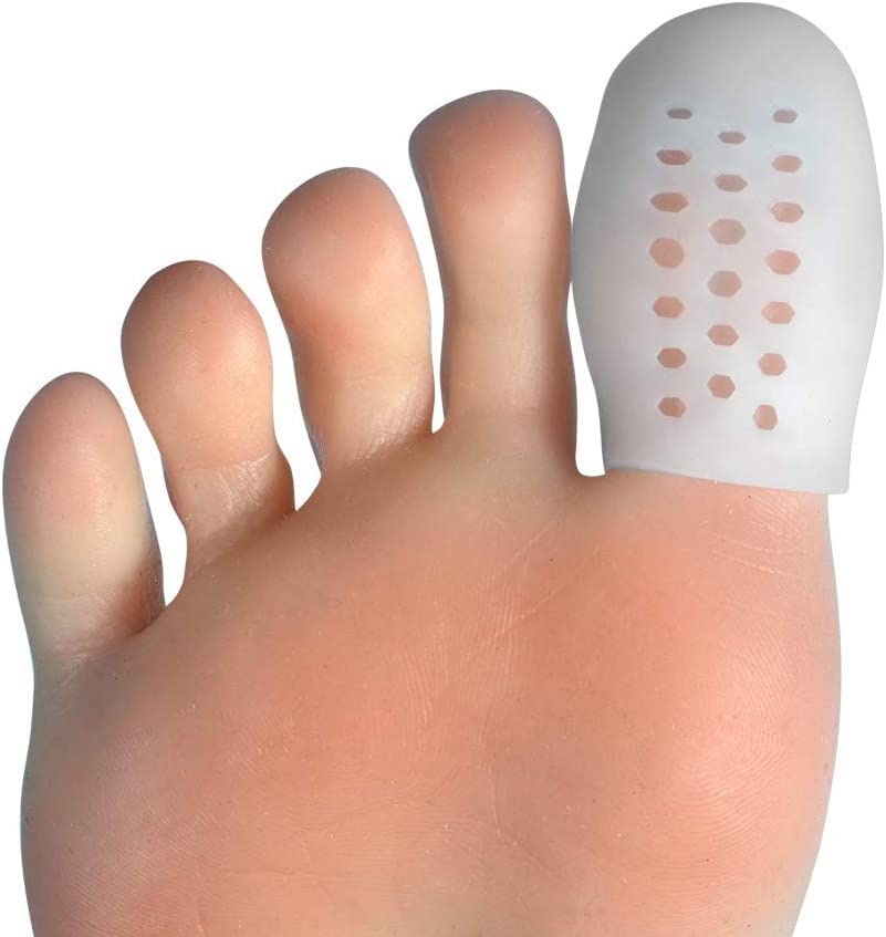Image of Hoogoo Big Toe Cap, 10 Pcs Breathable Toe Protector Toe Cover Sleeves with Holes, Provides Relief from Missing or Ingrown Toenails, Corns, Blisters, Hammer Toes, Reduce Friction (Pack of 3)