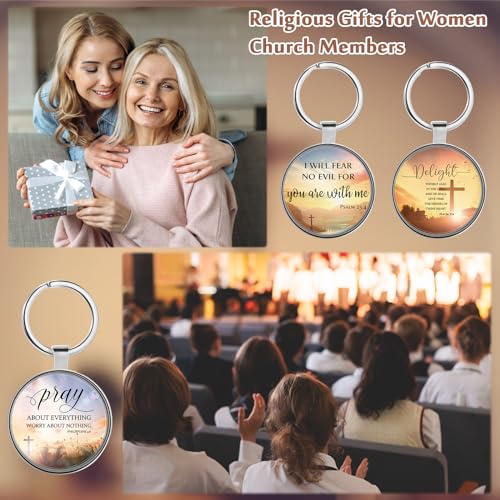Image of Ferreve Christian Keychain Bulk Mini Bible Verse Keychain with Scripture Quote Religious Church Gift for Women Men