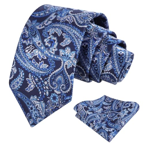 Image of Alizeal Mens 3.15'' Vintage Paisley Tie Pocket Square Set