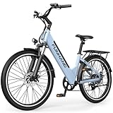 Funhang Electric Bike for Adults, 1000W Peak EBike, 50 Miles 21.7MPH Adult Electric Bicycles with 48V Built-in Removable Battery, Adjustable Stem, Rear Rack, 7 Speed, 26' Step-Thru E Bike for Commute