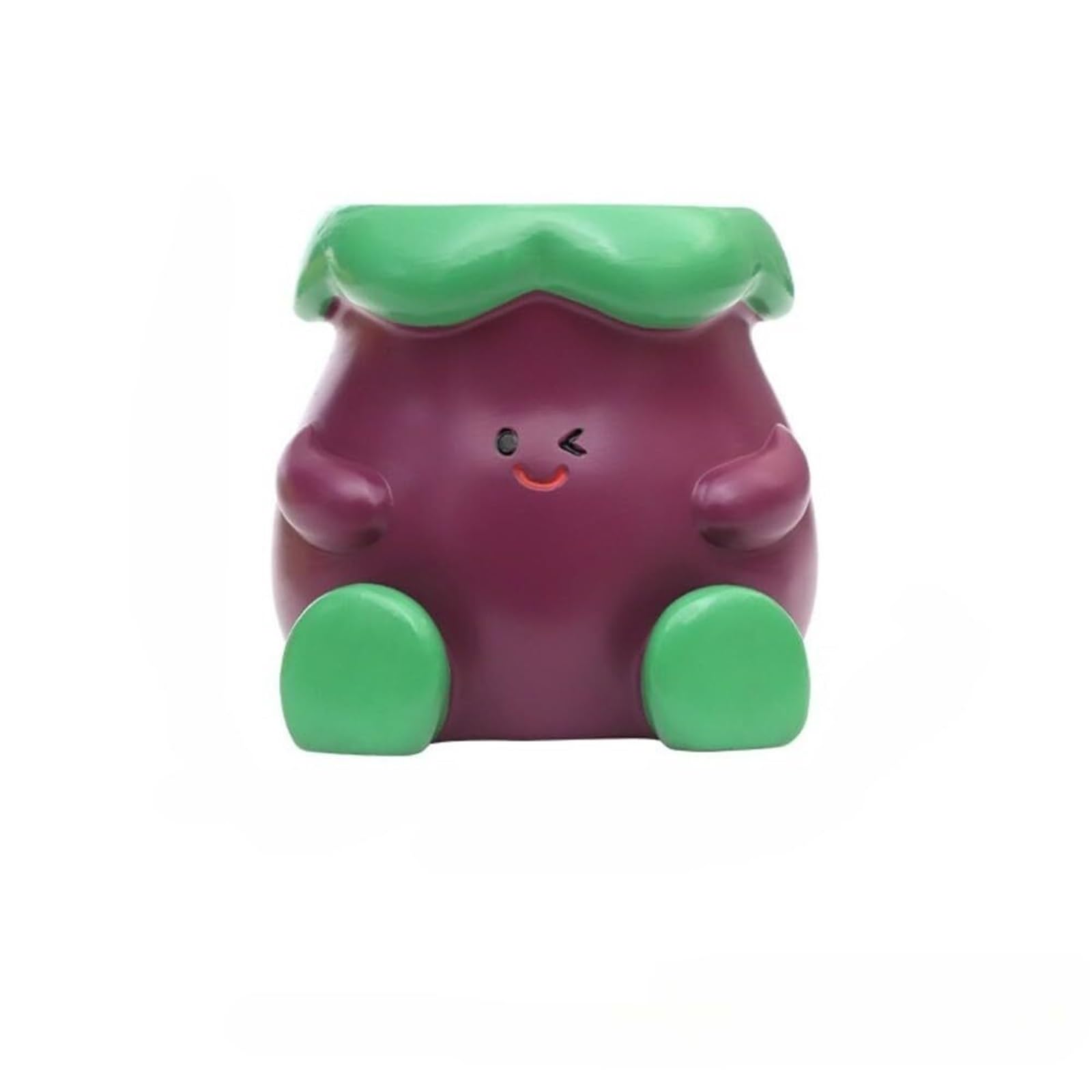 Uway modern Creative Cute Vegetable Resin Succulent Gardening Desktop Potted Container for garden(Eggplant)