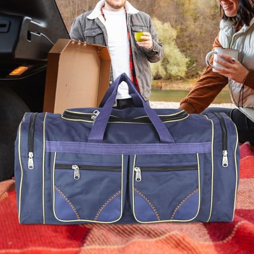 Travel Duffel Tote Bag for Weekend Getaways and Gym Activities, Dark Blue4