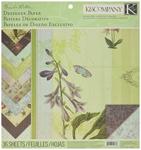 K&Company Brenda Walton Flora & Fauna Designer Paper Pad, 12-by-12-Inch