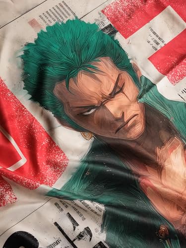 Image of ComicSense.xyz Santoryu Warrior Printed Anime Tapestry, Anime Theme Backdrop for Wall Hanging Home Decor Bedroom Living Room - 56 X 46 Inches