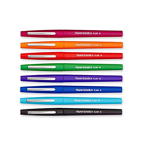 Image of Paper Mate 89061 Flair Porous Felt Tip Pens, Medium Point, Assorted, 8-Pack