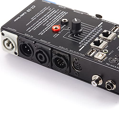 mfl 15-plug audio cable tester line finder black 15-in-1 cables checker 10-way switch wire tracker with led indicators rectangular