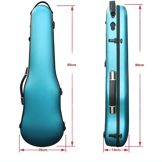 Vetimobato Violin Case for 4/4 & 3/4 Size Carbon Fiber Hard Shell Fiddle Case with Adjustable Magic Fastener, 2 Bow Holder Lightweight & Protective Travel Violin Box for Student & Adults (Blue)