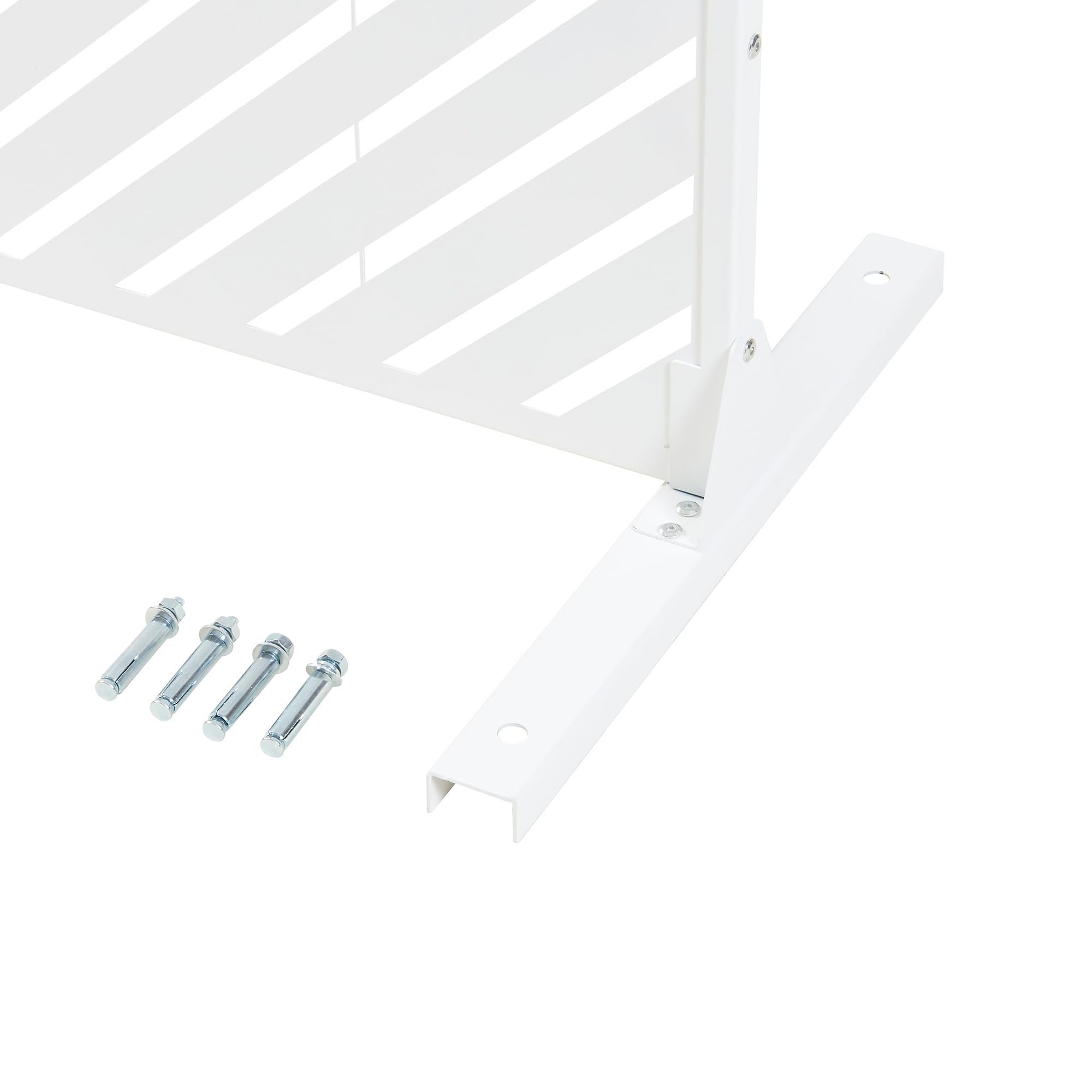 casa.pro Separador de Ambientes Kekan Diseño de Rayas Diagonales Biombo Tabique para Interior (Hogar y Oficina) Estable Resistente Acero Galvanizado 200 x 100 x 50 cm - Blanco