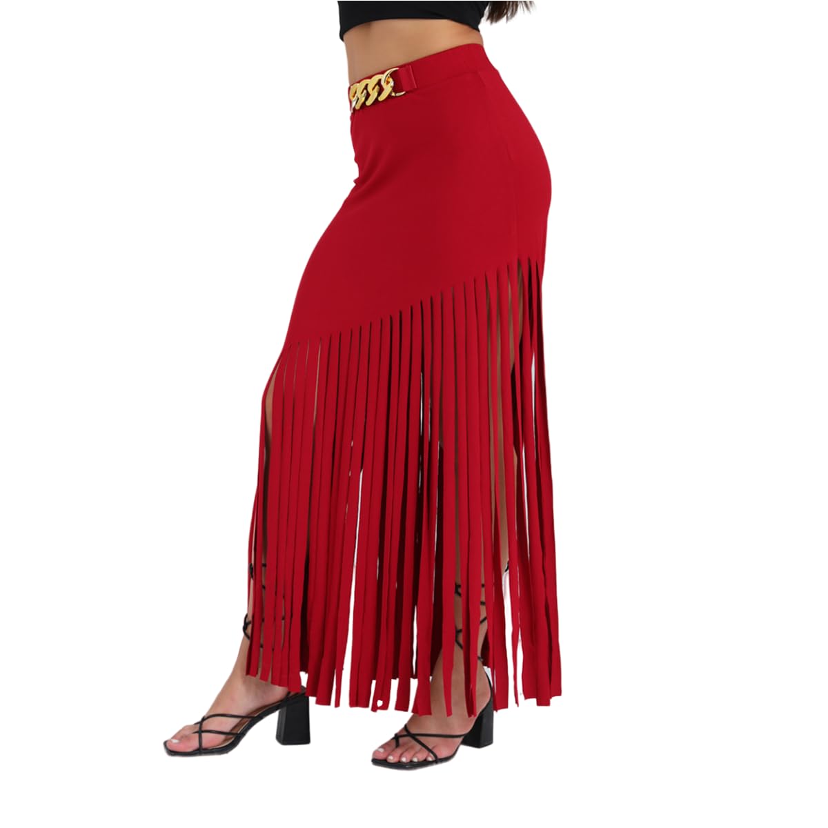Women's Punk Style Fringe Skirt Elastic High Waist Sexy ( similar)