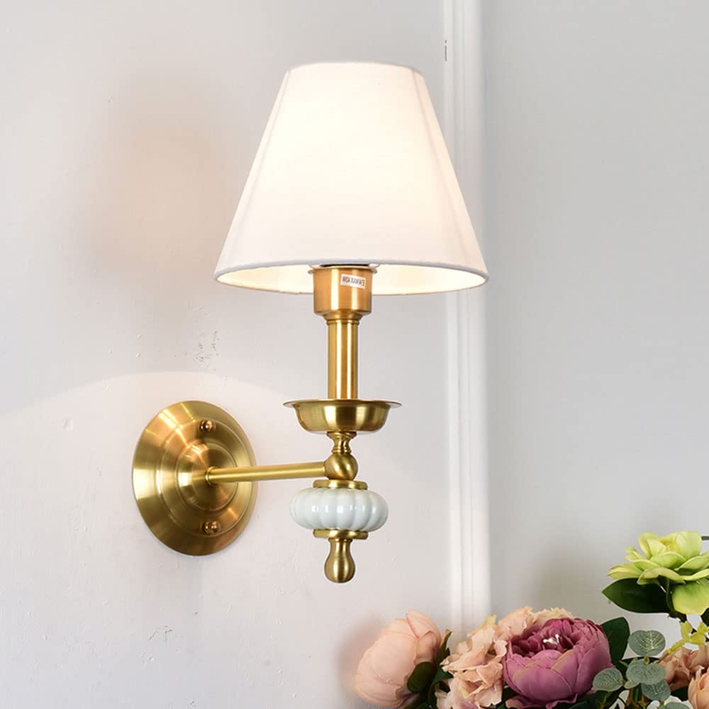 Lanterne murale à tête unique E14 en cuivre et luminaire de salon moderne
