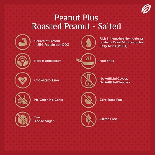 Image of Shrego Peanut Plus Roasted Peanuts Salted 360g | Vacuum Packed | Dry Roasted Groundnuts | Lightly Salted Crunchy Snack