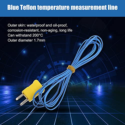 Image of Frienda 2 Meter K-Type Temperature Sensor Mini-Connector Probe Sensor Temperature Sensors Measure Range -40 to 400 Degrees Celsius (-104 to 752 Degrees Fahrenheit) for Sensors (50 Pieces)