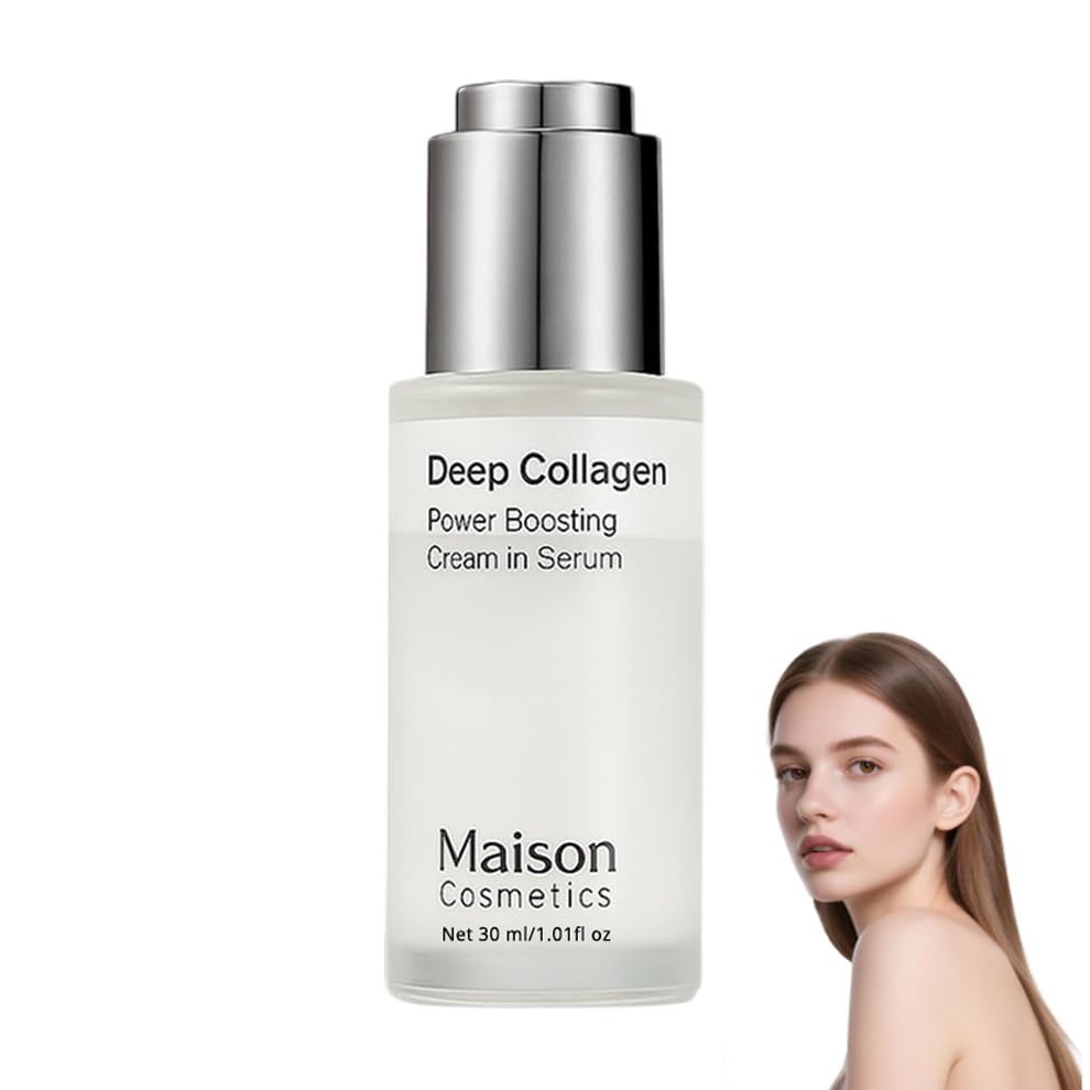 Maison Deep Collagen Serum Korea, 2026 Maison Cosmetics Kollagen Serum, Enthält Hyaluronsäure, Straffend und Feuchtigkeitsspendend, Vermindernde Falten, Alle Hauttypen Geeignet (30ml*1) - 1